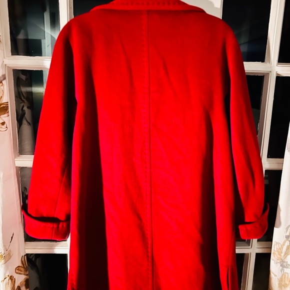 Talbot Classic Tailored Red Wool & Angora Blend Coat - Picture 5 of 6